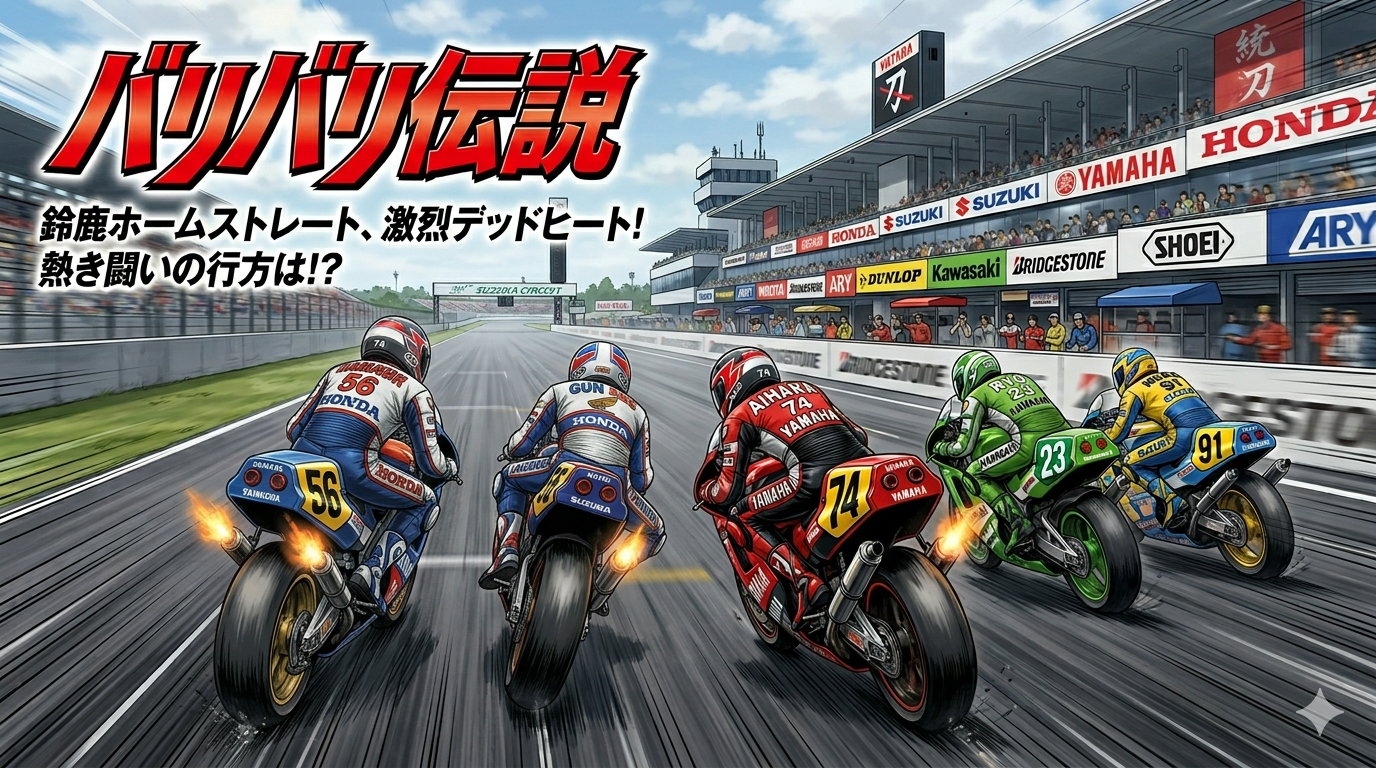 鈴鹿サーキットでバイクレースの風景