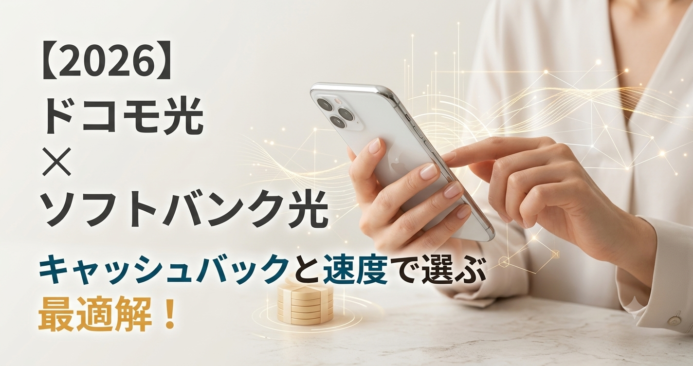 【2026】ドコモ光・ソフトバンク光のおすすめ比較！一番得する申込先の選び方のアイキャッチ画像
