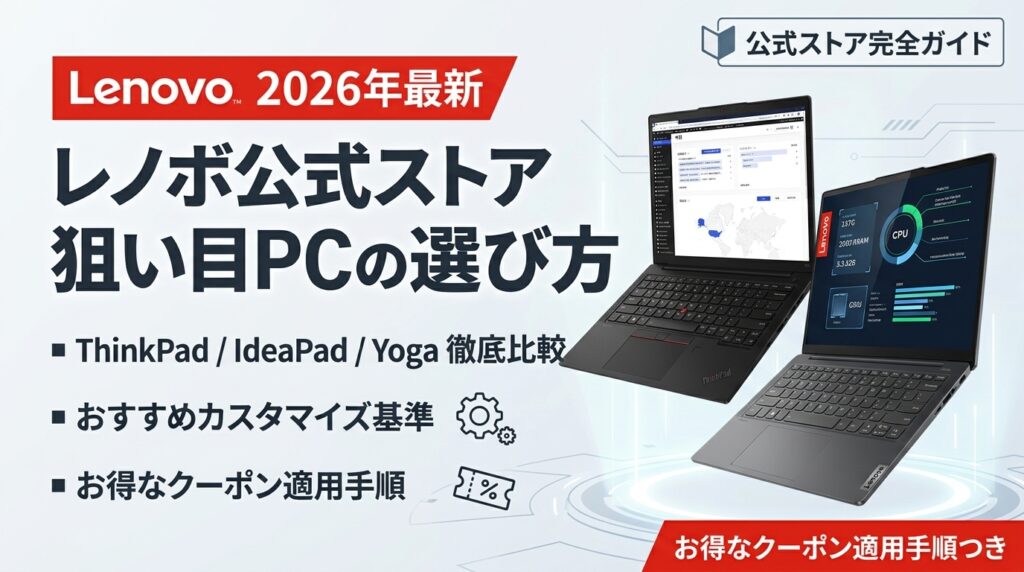 レノボ公式ストアでのノートPCの選び方を解説したアイキャッチ画像
